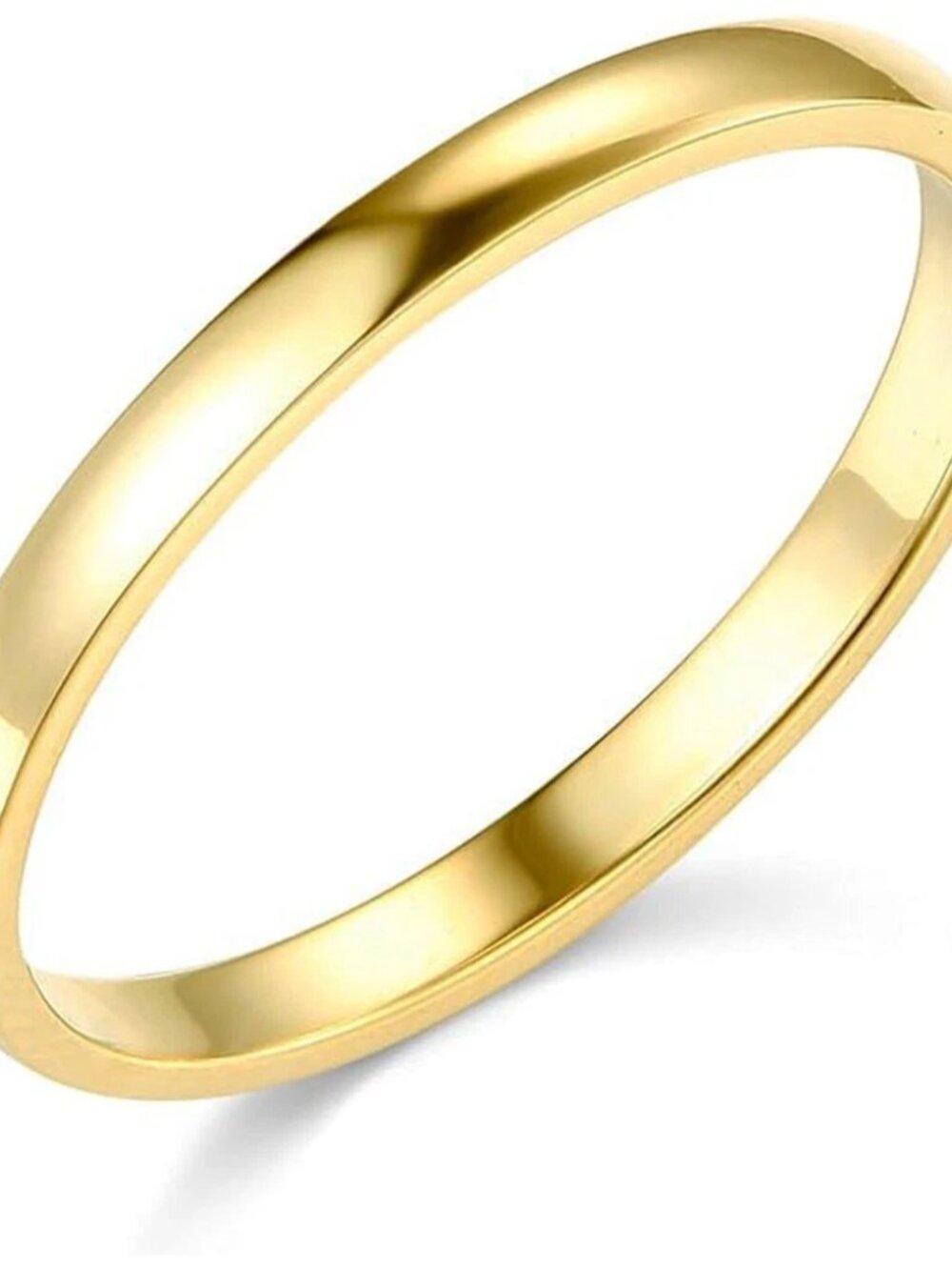 14K Solid Gold Plain Wedding Band – 2mm
